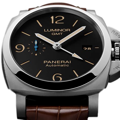 reloj luminor gmt panerai automatic black leather|panerai luminor gmt power reserve.